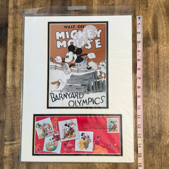 Mickey Mouse Barnyard Olympics USPS First Day Of Issue Stamp Photo Mat 2005 - Picture 5 of 6